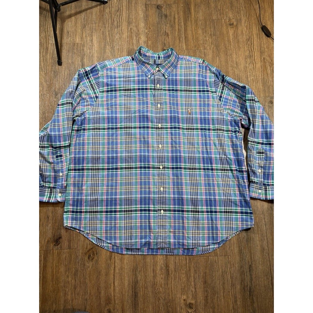 Polo Ralph Lauren Oxford Cloth Shirt Men 2XB Multicolor Button Down OCBD Pony